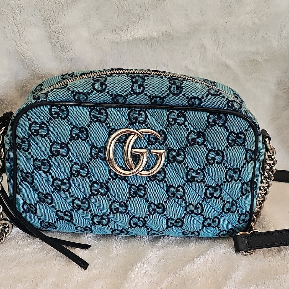 Gucci Blue and Black GG Crossbody Bag